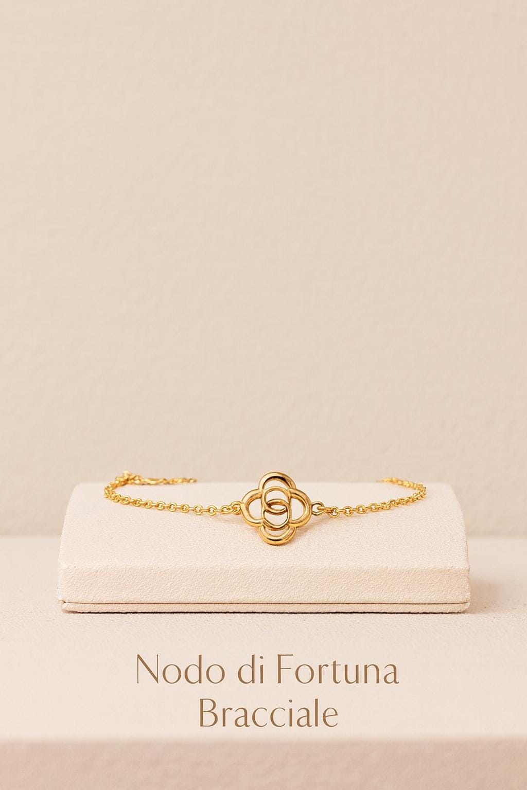 Nodo di Fortuna Bracelet | 24K Hollow Yellow Italian Craftmanship | Gold By Casa Maria Gioielli
