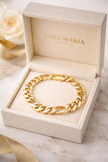 Bracciale Figaro Classico Chain Bracelet | 14K Solid Yellow Gold | Classic Elegance | Casa Maria Gioielli