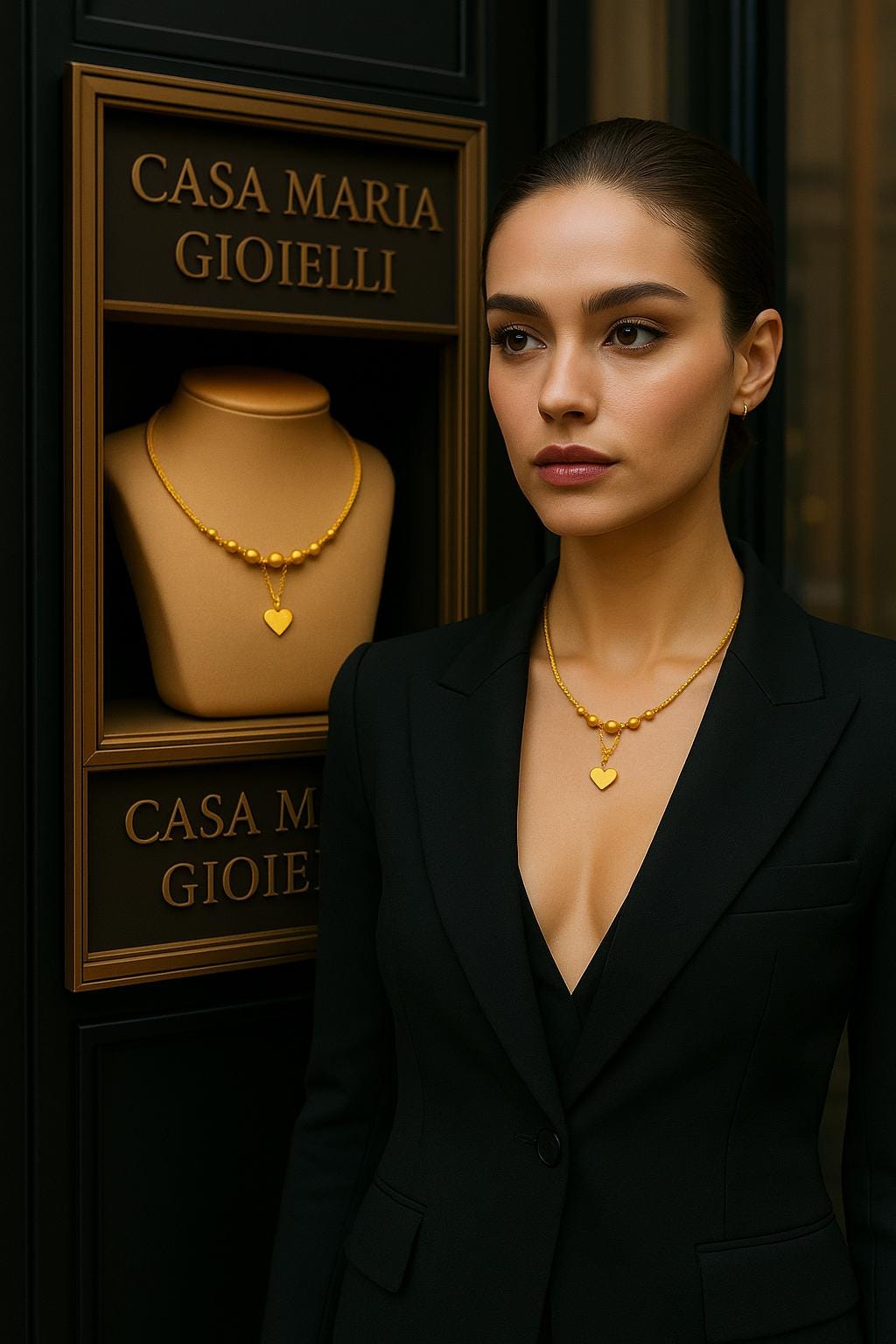 Cuoricino Beaded Necklace | 24K Hollow Yellow Gold | Flower Necklace | Casa Maria Gioielli