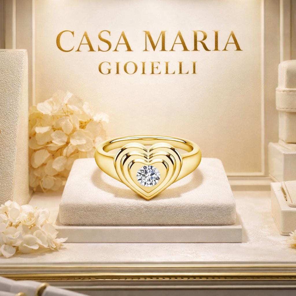 Anello Essenza d’Amore | 14K Gold Plated 925 | Lab Grown Diamond | Casa Maria Gioielli