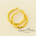 18K Solid Gold Hoop Earrings: Twisted Horseshoe Buckle Design
