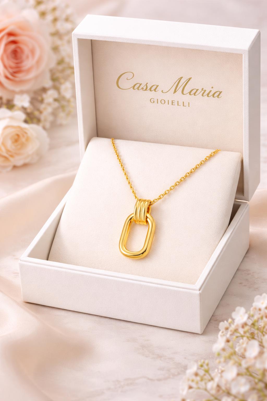 Forma Iconica Necklace Pendant | 24K Solid Yellow Gold | Emodies Timeless Luxury | Casa Maria Gioielli