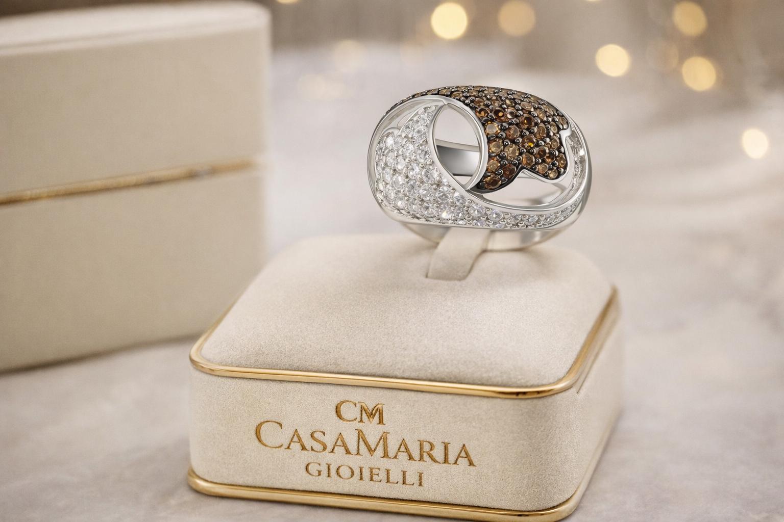 Anello Equilibrio Ring | Sterling Silver 925 | Lab Grown Diamonds | Casa Maria Gioielli