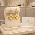 Splendore Antico Drop Earrings | 24K Hollow Yellow Gold | Lab Grown Diamonds | Casa Maria Gioielli