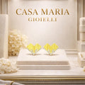Aurea Amore Studs | 24K Hollow Yellow Gold | Lab Grown Diamonds | Casa Maria Gioielli