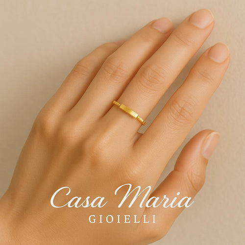 14K Solid Gold Minimalist Ring: Dainty Stackable Band