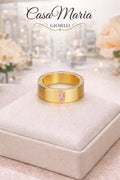 Carezza Rosata Band | 925 Sterling Silver 14K Gold-Plated | Lab-Grown Diamond | Casa Maria Gioielli