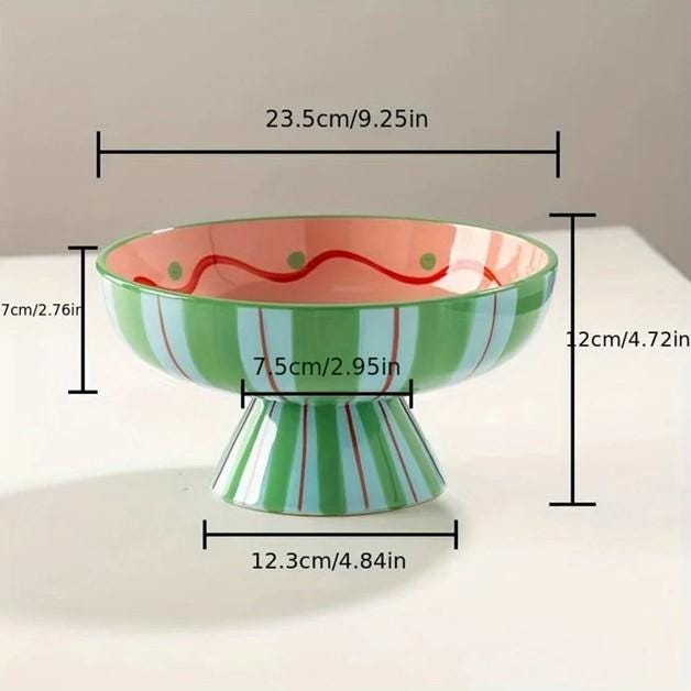 Handmade Ceramic Pedestal Bowl | Italian Christmas Decor