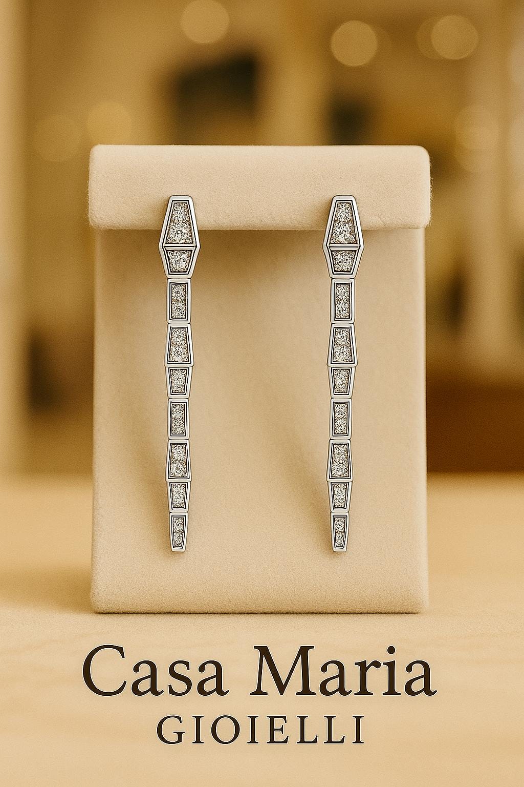 Zirca Twist Serpente Elegant Dangling Earrings 925 Sterling Silver Lab-Grown Diamond –  Casa Maria Gioielli