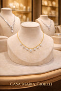 Gemma Reale Necklace | 18K Gold Plateed | Lab Grown Sapphire | Casa Maria Gioielli