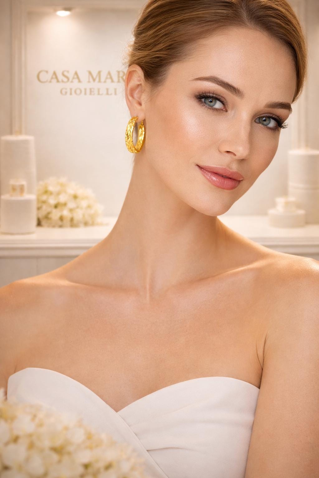 Cerchi Aurea Lumina | 24K Hollow Yellow Gold Hoops | Casa Maria Gioielli
