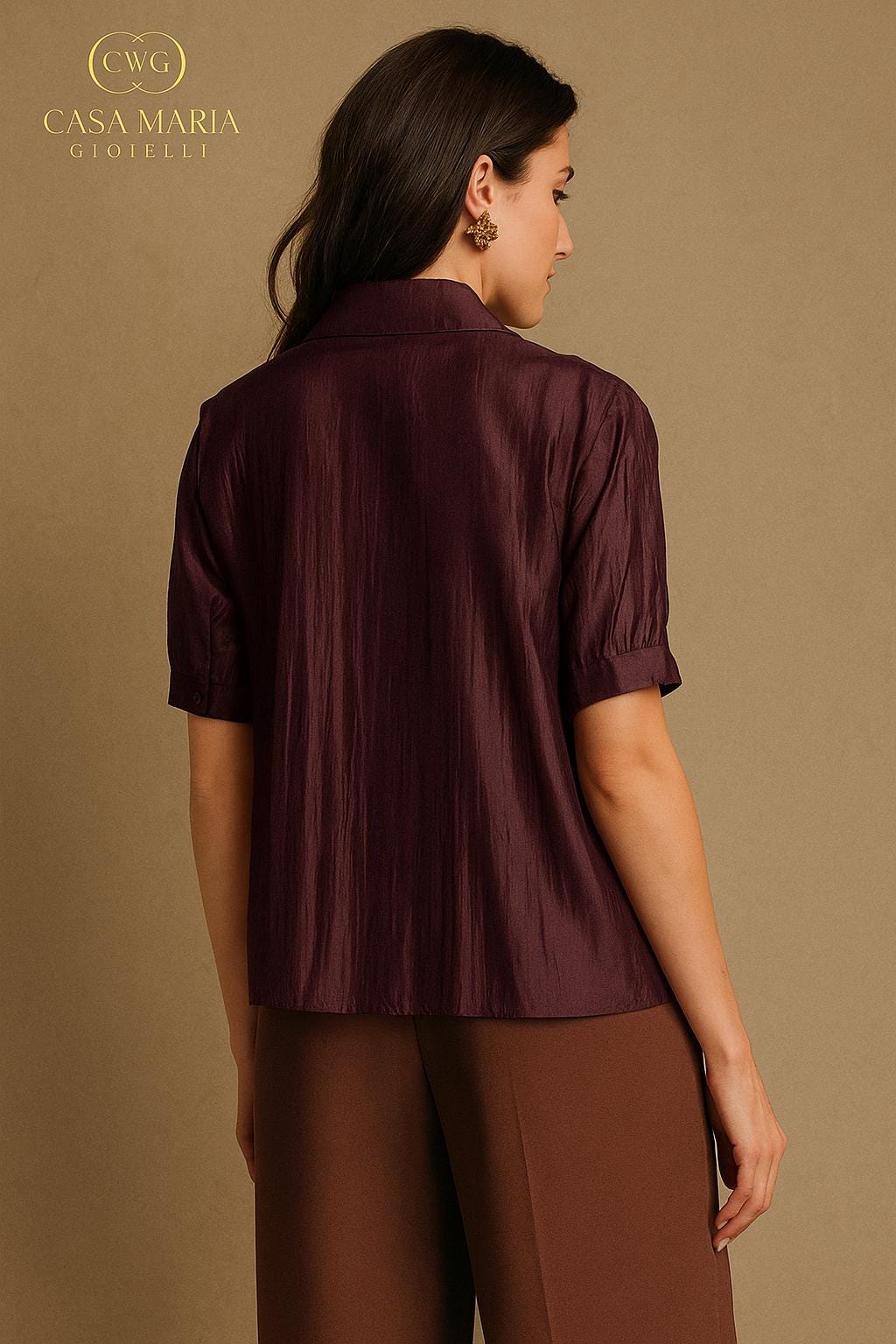 Camicia Borgogna Blouse Effortless Sophistication Casa Maria Gioielli