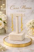 Fili d’Oro Tassel Earrings - 24K Hollow Yellow Gold  - Casa Maria Gioielli
