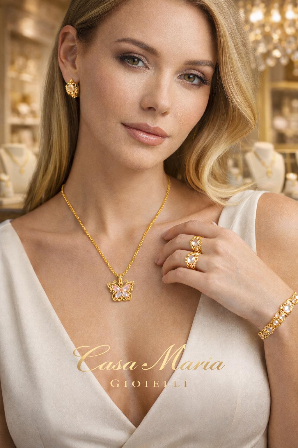 Perla di Luce Set | 24K Vermeil Gold | Natural Freshwater Pearls | Casa Maria Gioieilli