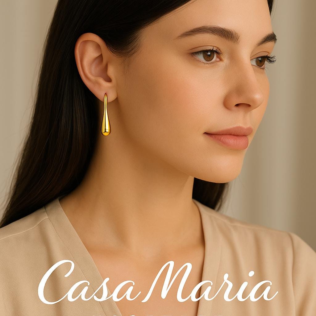 18K Hollow Yellow Gold Teardrop Earrings: Elegant Minimalist AU9999 Hollow Gold