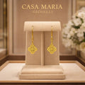 Orecchini Quadrifoglio Reale | 24k Hollow Yellow Gold | Casa Maria Gioielli