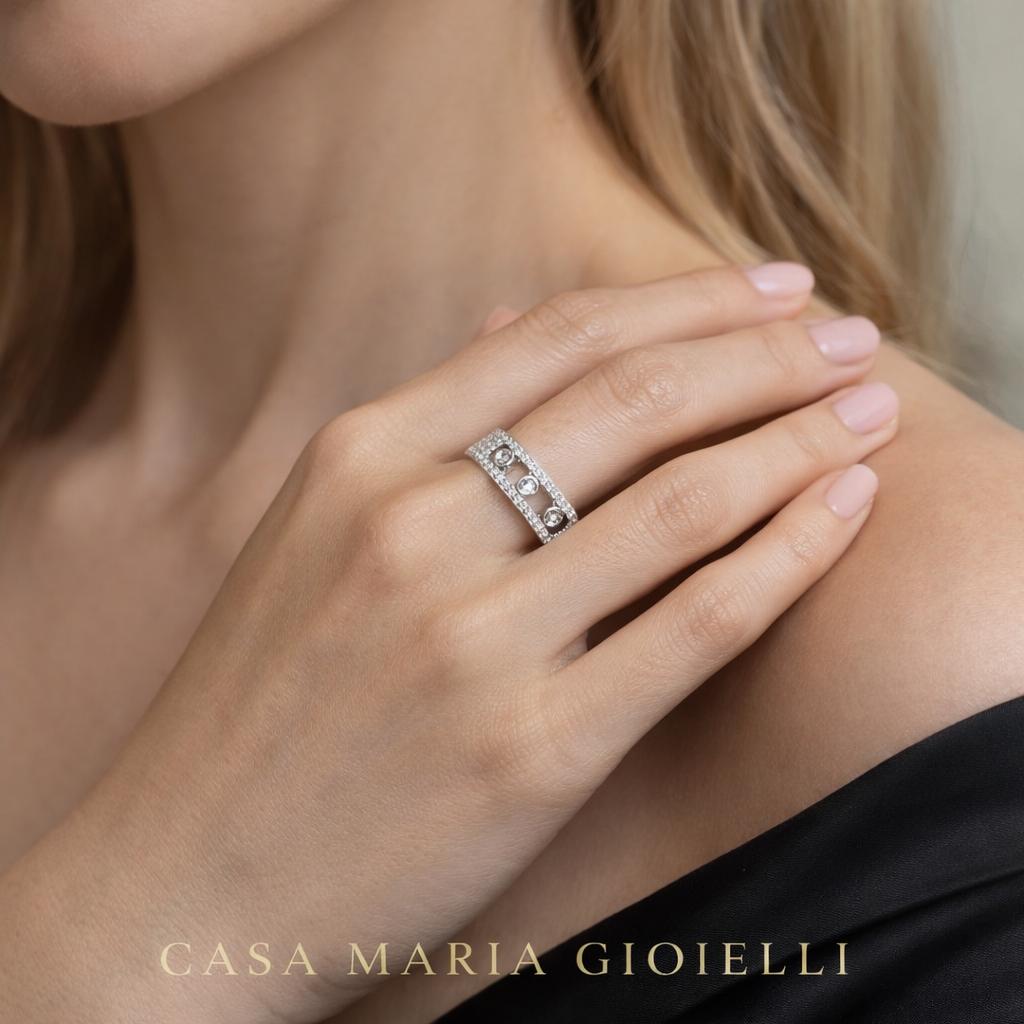 Luce Regale Ring | 925 Sterling Silver Elegant Brilliance | Lab Grown Diamonds | Casa Maria Gioielli