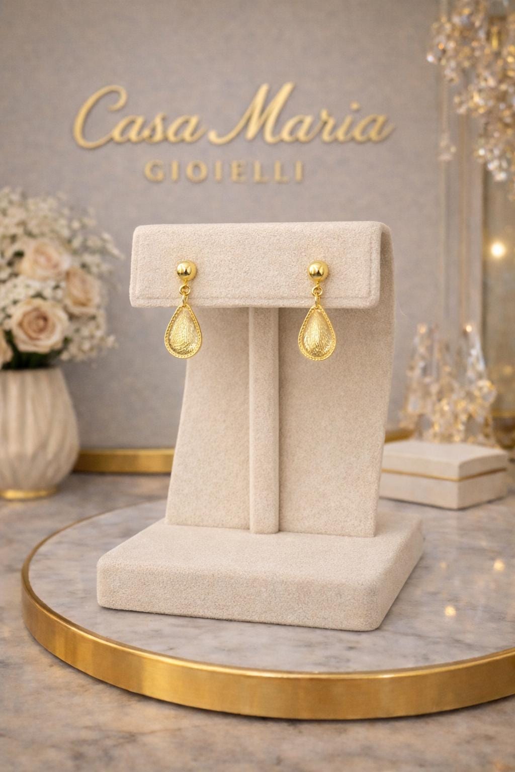 Lustro 24K Drops Earrings | Hollow Yellow Gold | AU9999 | Casa Maria Goieilli