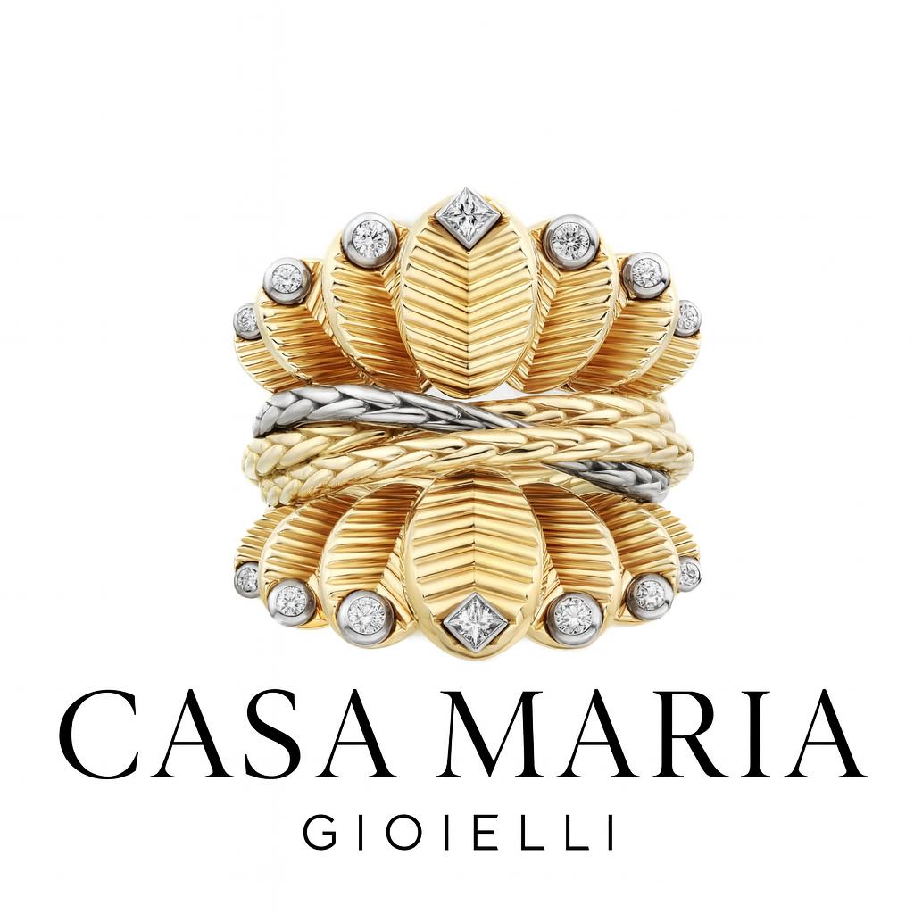 18K Gold Plated Sterling Silver Ring: Lab Grown Diamond Double Row