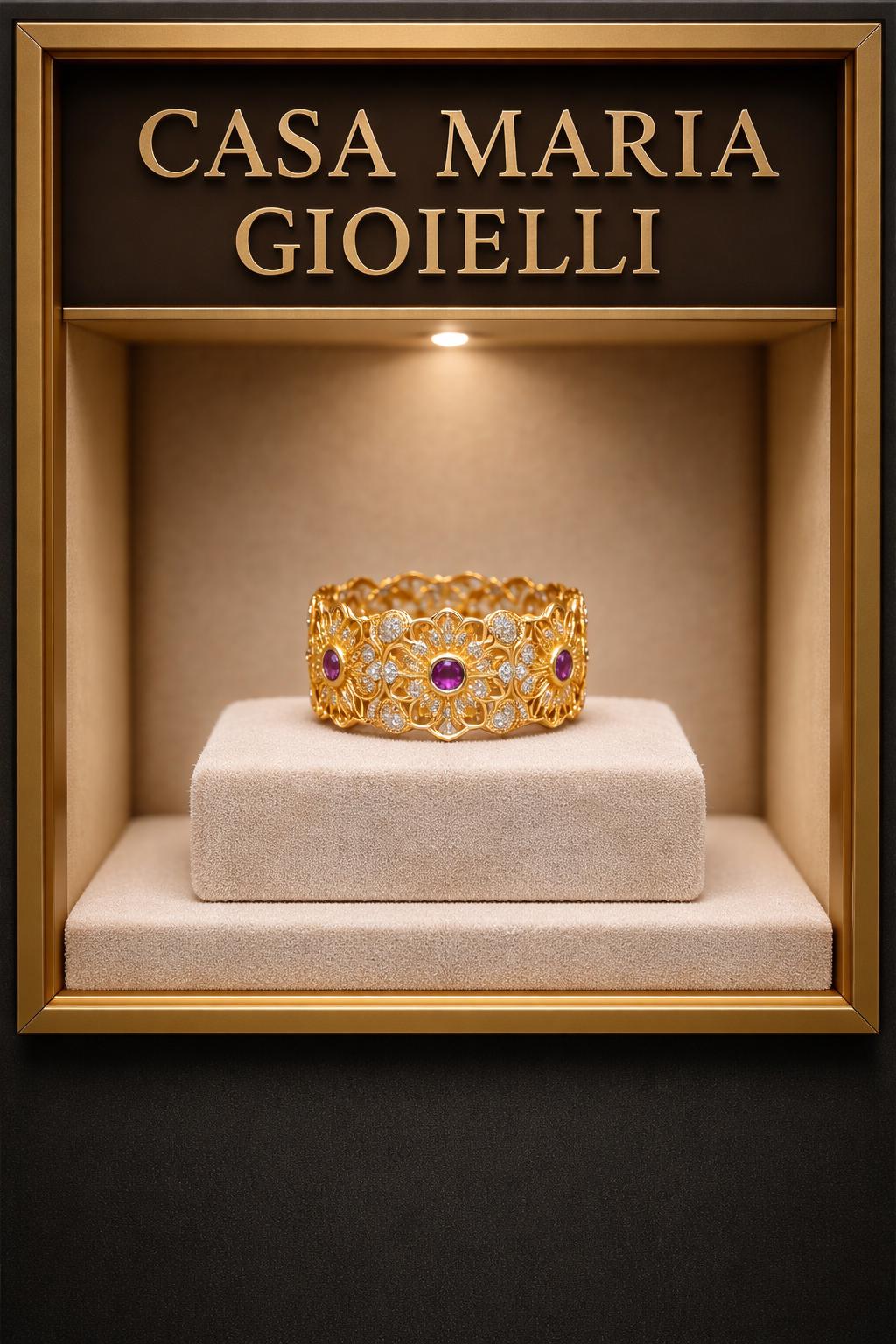 Fior di Scaglia Imperiale Ring | 24K Hollow Yellow Gold | Italian-Inspired Craftsmanship | Casa Maria Gioielli