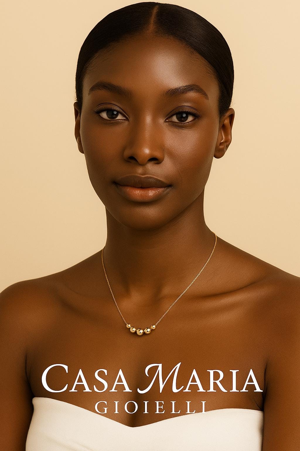 Collana Sfera Dorata Necklace | 14K Solid Gold | Sphere Charm Necklace | Casa Maria Gioielli