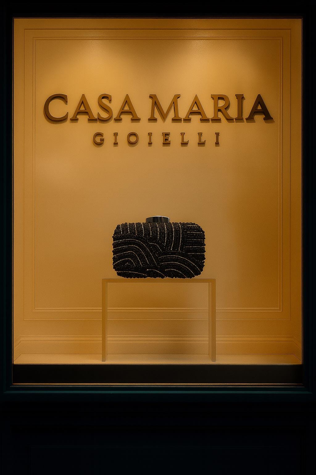 Pochette Gioiello Nera | Black Jewel Clutch Timeless Elegance | Casa Maria