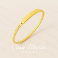 14K Solid Gold Minimalist Ring: Dainty Stackable Band