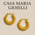 Nodo di Luce Gold Twisted Hoops – 24K Hollow Real Gold – Casa Maria Gioielli