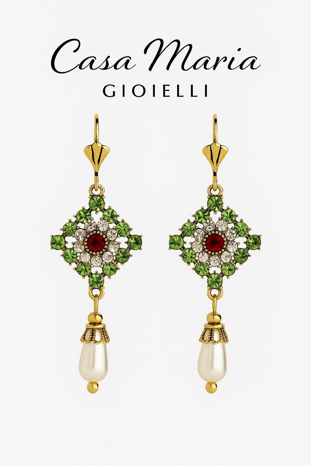 Vittoriani di Smeraldo Dangline Earrings Casa Maria Gioielli Poetic Expression