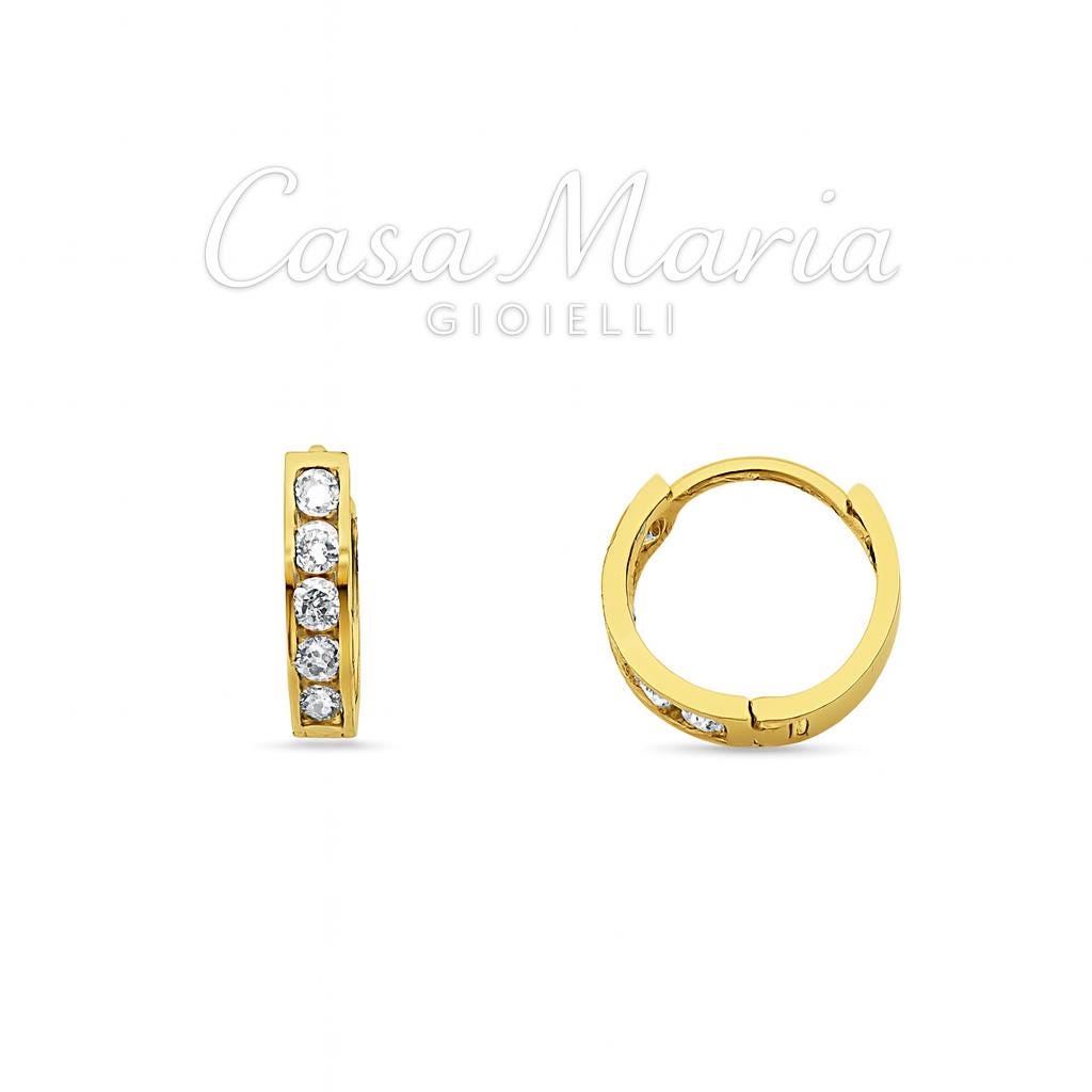 Abbraccio di Diamanti Hoops – 14k Real Gold - Lab Grown Diamonds - Casa Maria Gioielli