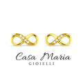 Orecchini Infinito di Luce Stud Earrings - 18K Solid Gold Infinite Earrrings - Casa Maria Gioielli