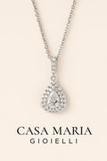 Collana Goccia di Luce Pendant | Platinum | Lab Grown Diamonds | Casa Maria Gioielli