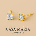 24K Gold Diamond Stud Earrings | Casa Maria Gioielli