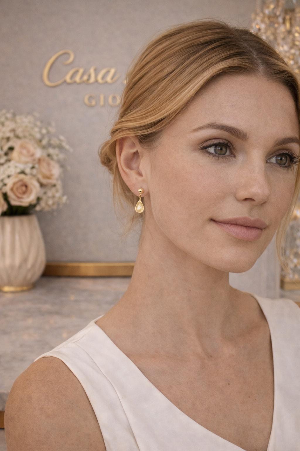 Lustro 24K Drops Earrings | Hollow Yellow Gold | AU9999 | Casa Maria Goieilli