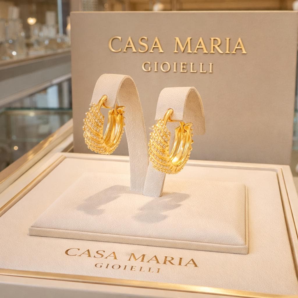 Sogno d’Oro Hoops | 24K Hollow Yellow Gold Earrings | Casa Maria Gioielli