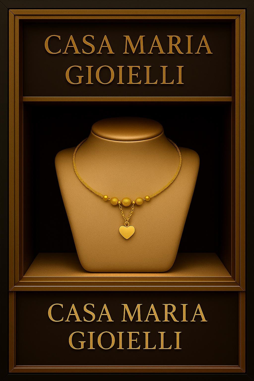 Cuoricino Beaded Necklace | 24K Hollow Yellow Gold | Flower Necklace | Casa Maria Gioielli
