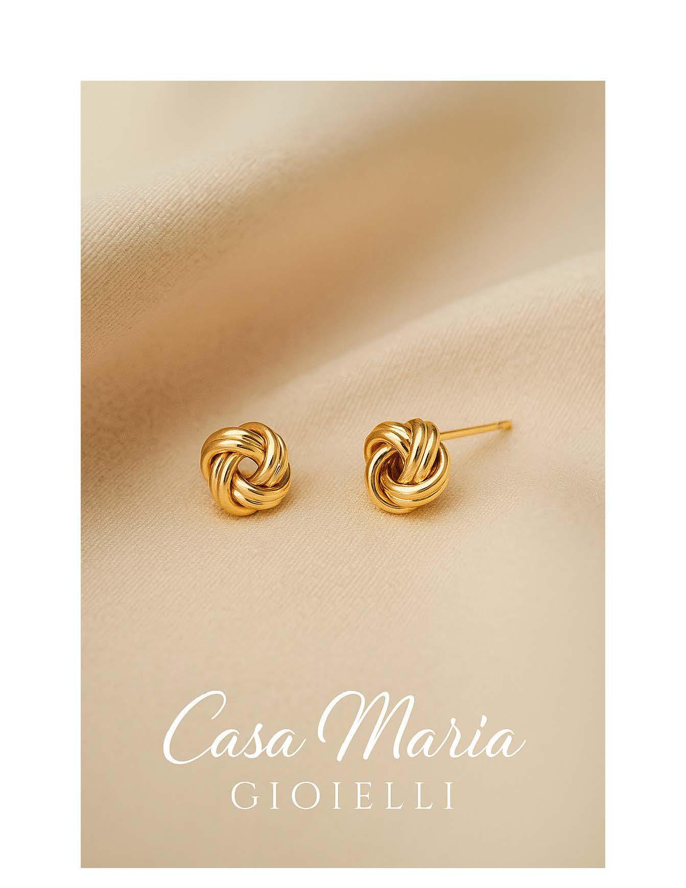Orecchini Nodo dell’Amore Studs | 14K Solid Gold | Casa Maria Gioielli