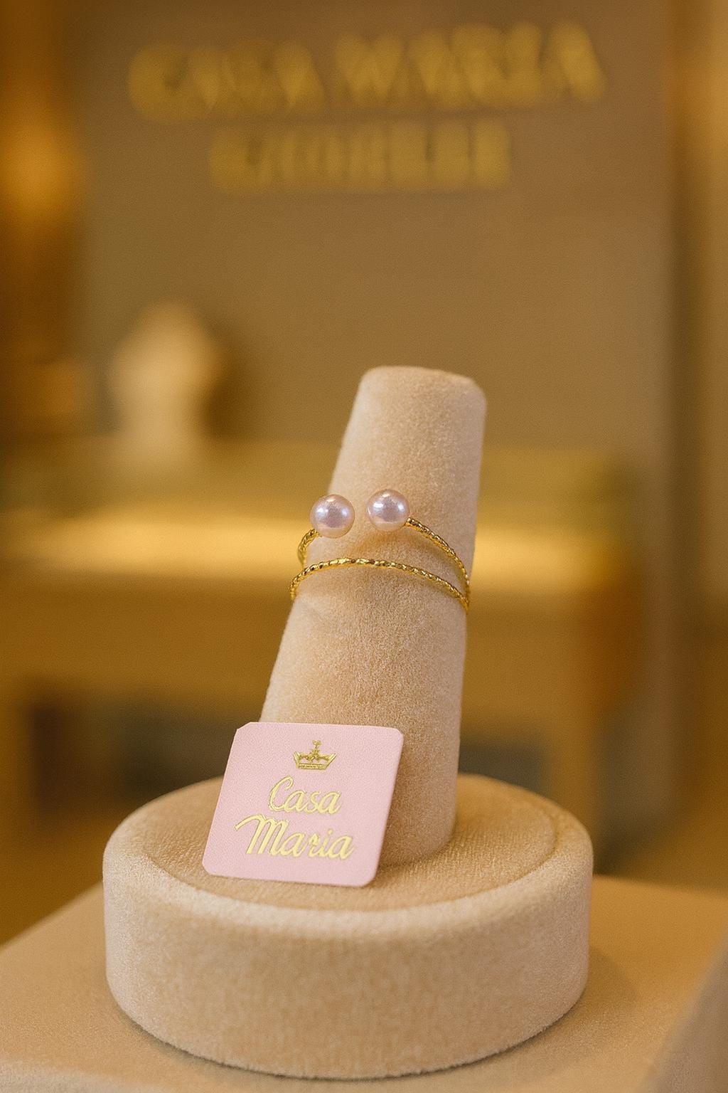 Perla Serenità Ring | 18K Gold Plated | Natural Freshwater Pearl | Casa Maria Gioielli