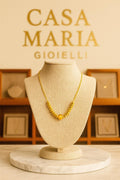 24K Yellow Gold Beaded Necklace | Casa Maria Gioielli
