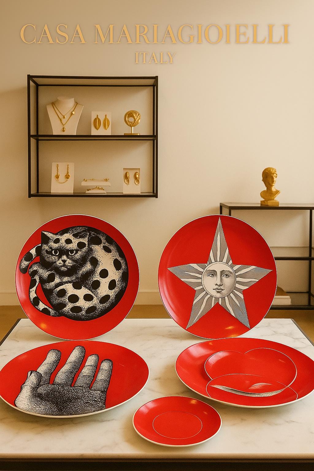 Piatto Cantante d’Opera Designer Nordic Ceramic Plates Rossa Vintage Casa Maria Gioielli