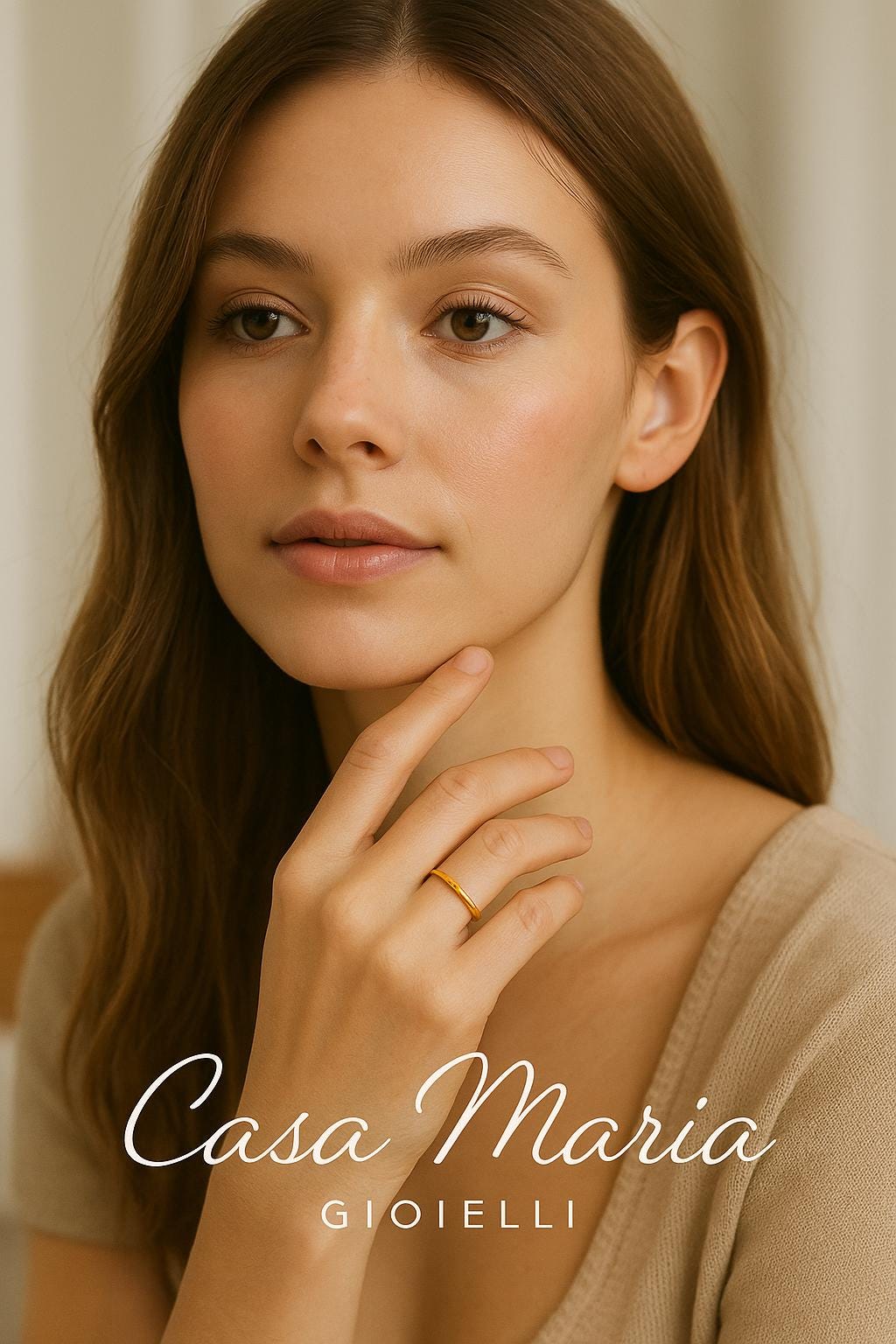 Anello Filo d’Oro Ring | 14K Solid Gold Stackable | Casa Maria Gioielli