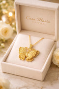 Farfalla Eterna Necklace | 24K Hollow Yellow Gold | Pendant Butterfly | Casa Maria Gioielli