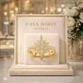 Lab Grown Diamond Starburst Ring | 14K Gold Plated Sterling Silver