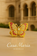 Vola Radiant Bloom Ring - 24K Hollow Yellow Gold- Lab Grown Diamonds - Casa Maria Gioielli