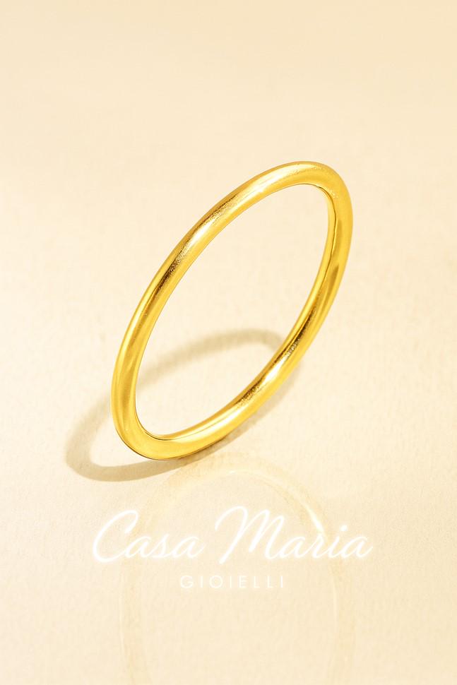 Anello Filo d’Oro Ring | 14K Solid Gold Stackable | Casa Maria Gioielli