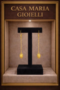 Goccia d’Oro Eterna Earrings | 24K Hollow Gold Yellow Dangling Earrings | Casa Maria Gioielli
