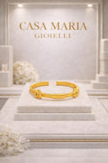 Sovrana d’Oro Bangle  | 24K Hollow Yellow Gold | 5K Double Layered | Casa Maria Gioielli