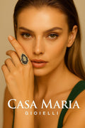 Anello Incanto Nero Ring - 925 Sterling Silver Zircon Casa Maria Gioielli