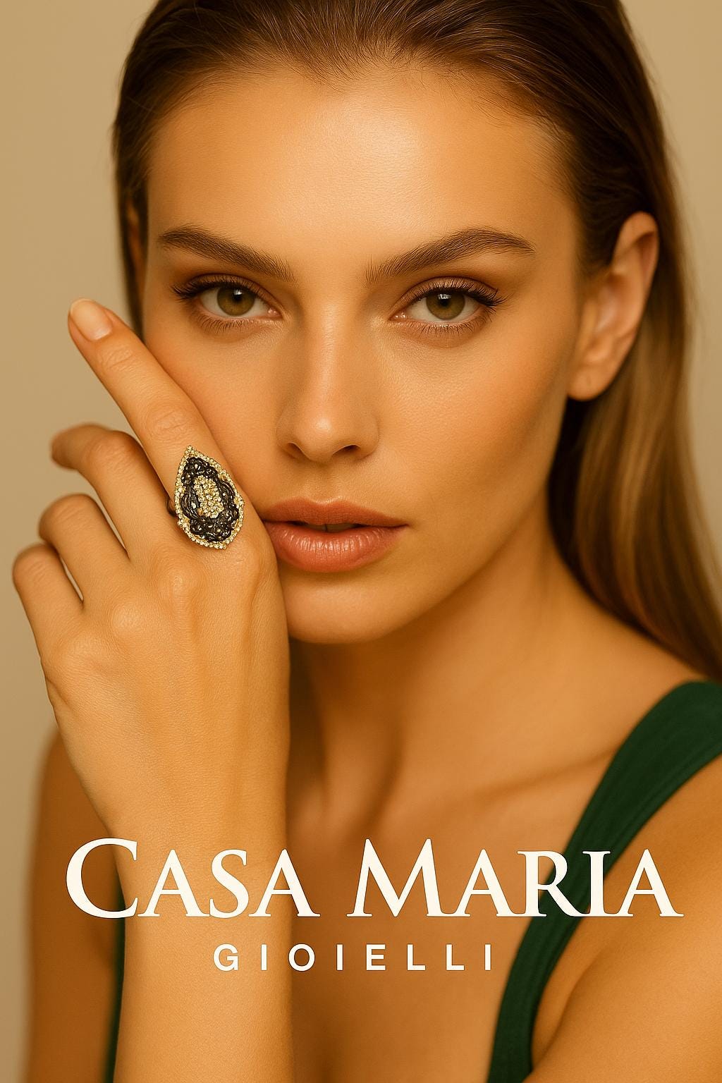 Anello Incanto Nero Ring - 925 Sterling Silver Zircon Casa Maria Gioielli