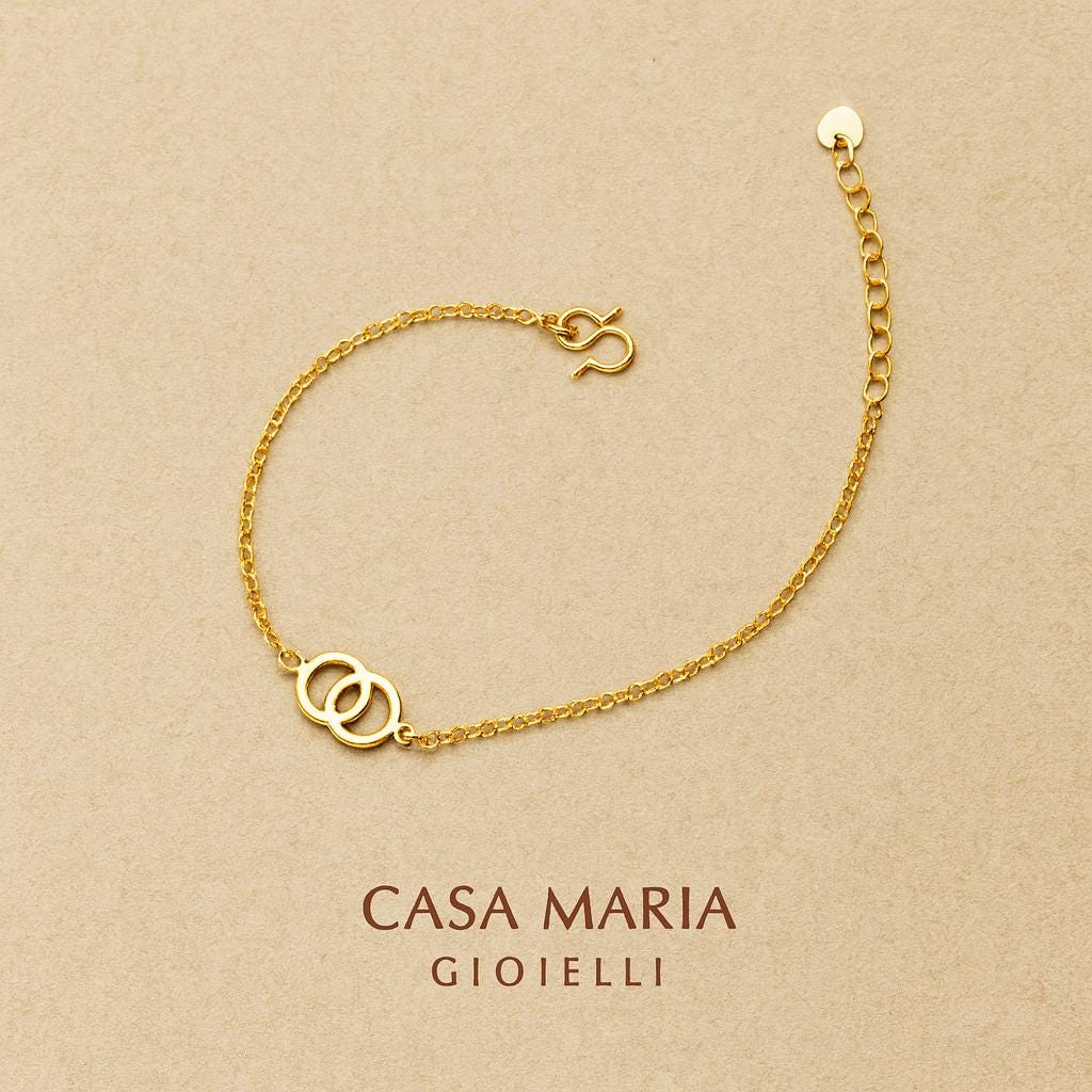 Anelli d’Armonia Bracelet | 24K Hollow Yellow Gold Poetic Expression | By Casa Maria Gioielli
